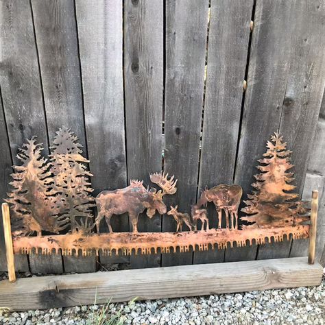 Crosscut Saw, Buck And Doe, Metal Wall Art Decor, Photo Wall Art, Wall Art Gift, Custom Metal, Painting Projects, Yard Art, Metal Walls