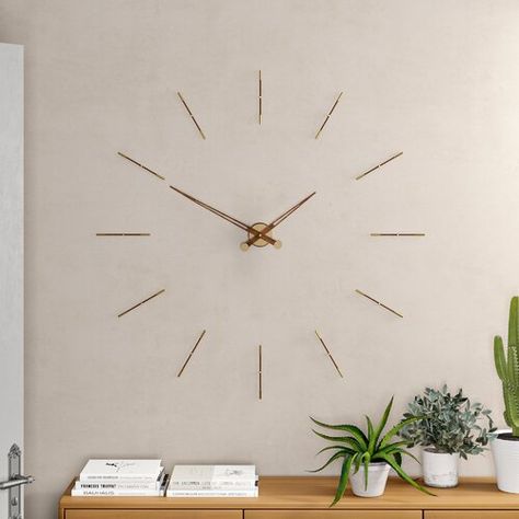 Art Deco Clock Wall, Wall Decor With Clock, Modern Clock Design, Clock On Wall, Wall Clock Ideas, Minimal Clock, Modern Wall Clock Design, Wall Clock Design Ideas, Wall Clock Decor Living Room