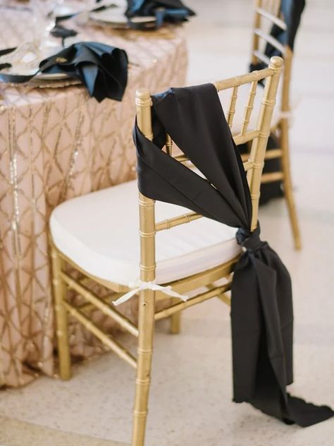 Nye Party Decor, Nye Ideas, Gold Wedding Ceremony, Nye Party Decorations, Wedding Ceremony Chairs, Chivari Chairs, Chair Covers Party, Ceremony Chairs, Wedding Table Linens