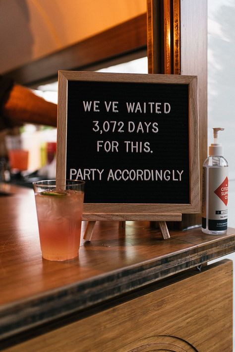 Bar Signs Wedding Funny, Funny Wedding Decorations, Fun Bar Signs Wedding, Fun Wedding Signs Receptions, Bar Decor Wedding Receptions, Wedding Day Ideas Fun, Party Accordingly Wedding Sign, Cool Wedding Decor, Clever Wedding Signs