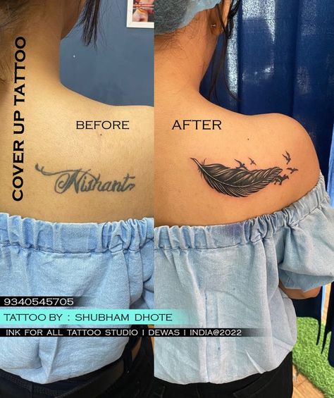 Cover Up Name Tattoos, Perspective Tattoos, Best Cover Up Tattoos, Unique Small Tattoo, Meaningful Tattoo Quotes, Small Rose Tattoo, Self Love Tattoo, Clever Tattoos, Alien Tattoo