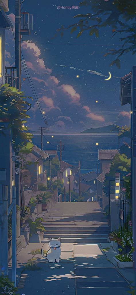 Anime Nature Wallpaper Hd, Ghibli Art Aesthetic, Korean Anime Wallpaper, Sleep Widget, Anime Esthetics, Anime Scenery Backgrounds, Aesthetic Anime Scenery Wallpaper, Whimsical Wallpaper Iphone, Lofi Night