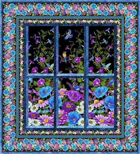 Attic Window Panel Quilt Free Pattern, Attic Window Quilt Pattern Free, Window Quilts, Analogous Color, Attic Window Quilts, Attic Windows, Window Quilt, Cathedral Window Quilts, Analogous Color Scheme