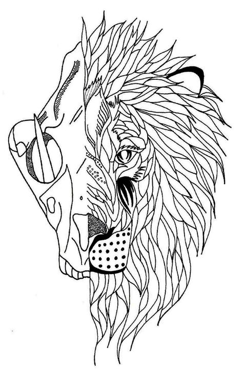 half lion skull, half lion face Art Print by Dal Sohal - X-Small Leon, Tattoo Animal Skull, Afro Tattoo, Small Skull Tattoo, Lion Skull, Indian Skull Tattoos, Woman With Afro, Feminine Skull Tattoos, Skull Tattoo Flowers