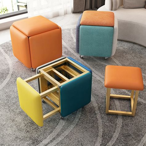 Modular Furniture Design, Cube Seat, Cube Chair, Stackable Stools, Modular Table, Modular Chair, Nordic Furniture, Convertible Furniture, Multipurpose Furniture