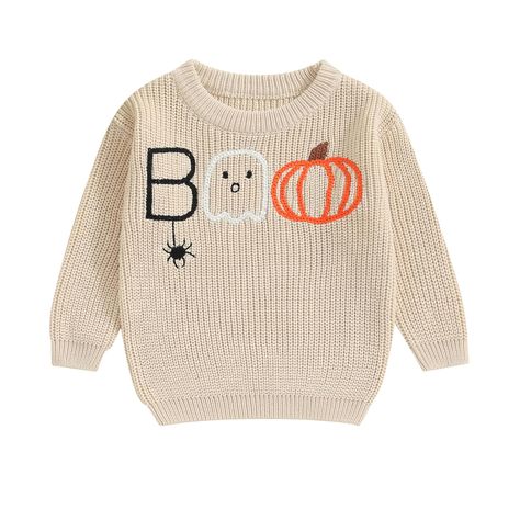 PRICES MAY VARY. 【Material】: Halloween baby boy girl clothes toddler pumpkin/ghost knitted sweater oversized long sleeve crewneck knit pullover sweatshirt warm winter clothes, made of high quality cotton blend fabric, ultra-soft, skin-friendly, good breathability, and comfortable to wear.Unisex baby boy girl halloween clothes, baby halloween sweater, toddler halloween sweater boy, toddler halloween sweater girl, halloween toddler sweaters, very sweet and cute, suitable for both boys and girls! 【 Spider Embroidery, Infant Halloween, Ghost Spider, Pumpkin Ghost, Girl Halloween, Halloween Sweater, Sweater Vest Women, Vest Pattern, Halloween Outfit