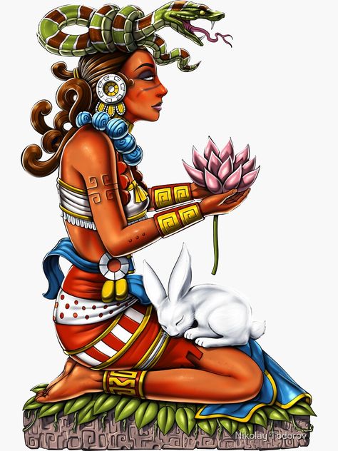 Goddess Ixchel, Mayan Goddess, Aztec Mythology, Ancient Mayan, Wild Woman, Mexican Art, Art Board, Art Boards, For Sale