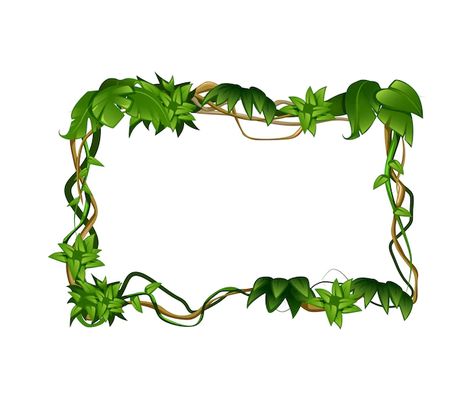 Free Vector | Natural jungle landscape Vines Border, Jungle Border, Border Landscape, Jungle Vines, Jungle Landscape, Tropical Leaves, Vines, Vector Free, Vector Illustration