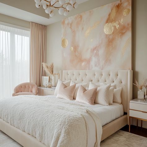 Blush Pink Cream And Gold Bedroom, Bedroom Ideas With Pink Accents, Beige Pink And Gold Living Room, Blush Pink And Beige Bedroom, Blush Pink And Gold Bedroom, Pink Neutral Bedroom, Blush Pink Living Room Ideas, Beige And Pink Bedroom, Cream And Pink Bedroom