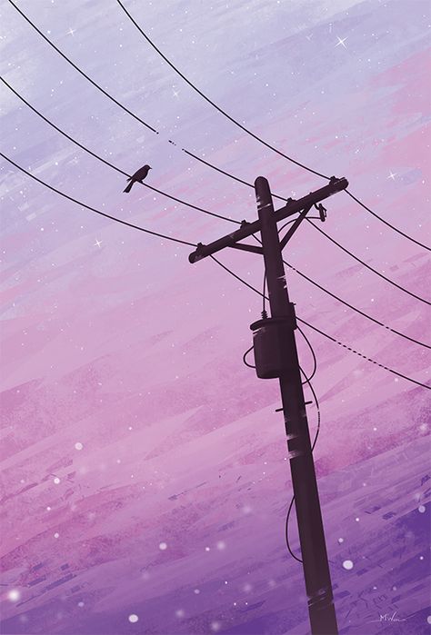 Electric Pole Aesthetic, Electric Pole Drawing, Pole Painting Ideas, Power Line Painting, Power Lines Painting, Environment Landscape, Electric Pole, Painting Videos Tutorials, Sky Art Painting