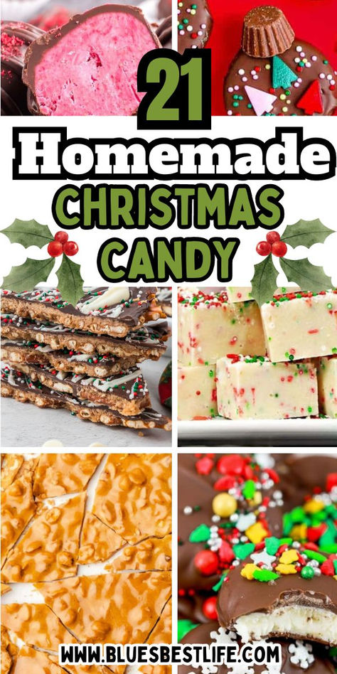 A collection of Christmas candy recipes. Candy Recipes Easy, Pretzel Candy, Homemade Christmas Candy, Holiday Candy Recipes, Holiday Treats Recipes, Christmas Candy Easy, Easy Christmas Candy Recipes, Christmas Candy Homemade, Christmas Truffles