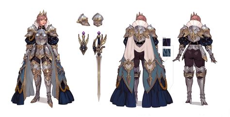 ArtStation - Princess Knight, Yeajin Heo Warrior Armor, Princess Knight, Knight Outfit, Ancient Warrior, Fantasy Costume, Armadura Medieval, Female Knight, Game Concept Art, Cartoon Outfits