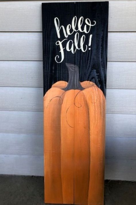 Fall Decor Signs, Fall Wood Crafts, Fall Pumpkin Crafts, Fall Canvas Painting, Fall Wood Signs, Halloween Wood Crafts, Fall Canvas, Dekor Diy, Fall Thanksgiving Decor