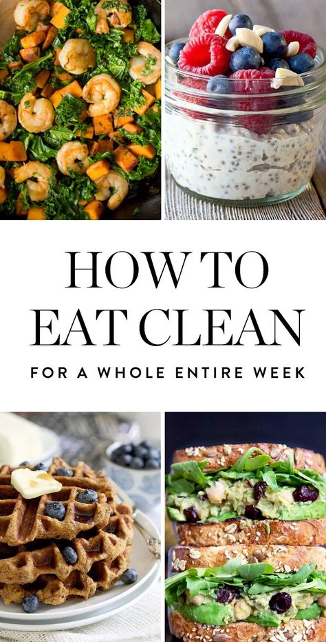 We created a plan that�ll help you create 3 clean eating meals a day for 7 days straight. Whether you make one or 21 of these recipes, you�re on your way to feeling great. Clean Eating Meals, Non Processed Foods, Smoothies Vegan, Pasta Vegetariana, Overnight Oat, Clean Eating Meal Plan, Makanan Diet, Diet Vegetarian, Healthy Clean Eating