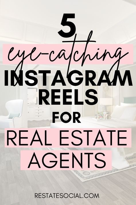 Try these 5 real estate reel ideas the next time you're creating your Realtor social media content! Instagram reels are so important for real estate agent marketing - it's a great way to reach new leads! marketing for real estate agents | real estate agent marketing ideas | real estate agent content marketing | Instagram reels for real estate agents | real estate Instagram | Instagram realtor | Realtor Instagram | social media for realtors | social media real estate | Real Estate Agent Content, Real Estate Agent Marketing Ideas, Realtor Social Media Content, Beginner Real Estate Agent, Realtor Ads, Estate Agent Office, Marketing For Real Estate, Realtor Instagram, Real Estate Marketing Plan