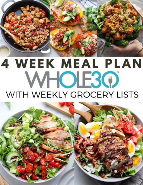 8 Week Meal Plan Clean Eating, Whole 30 Menu Plan Week 1, Two Week Healthy Meal Plan, Whole 30 Menu Plan, Whole Foods Weekly Meal Plan, Whole 30 Cheap Meals, Whole Food Menu Plan, Salad Week Plan, While Thirty Meals