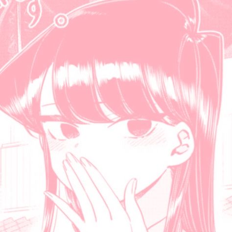 Soft Pink Anime Aesthetic, Pink Aesthetic Icon Anime, Anime Pink Pfp, Pink Pfp Anime, Pink Anime Pfp, Komi San Icon, Pink Pfps, San Icon, Komi Can't Communicate