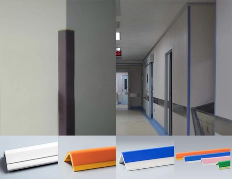 Wall protection encompasses products like wall safety vinyl, crash rails, skirting guards, wall guards, and handrails, as well as corner guards that shield interior walls from dings, chips, dents, and gouges. Wall Corner, Corner Protectors, Interior Walls, Chips, Flooring, Interior Design, Vinyl, Wall, Design