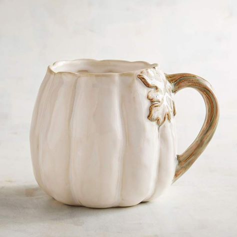 Pier 1 Imports White Pumpkin Mug Mug Noel, Pumpkin Tea, Pumpkin Mug, Ceramic Pumpkin, Clay Mugs, Autumn Coffee, Indoor Patio Furniture, White Pumpkins, Pottery Designs