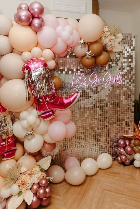 Bach Party Themes, Cowboy Disco, Pink Cowgirl Boot, Pink Balloon Arch, Last Rodeo Bachelorette, Plan Your Future, Rodeo Bachelorette, Western Bachelorette, Disco Birthday