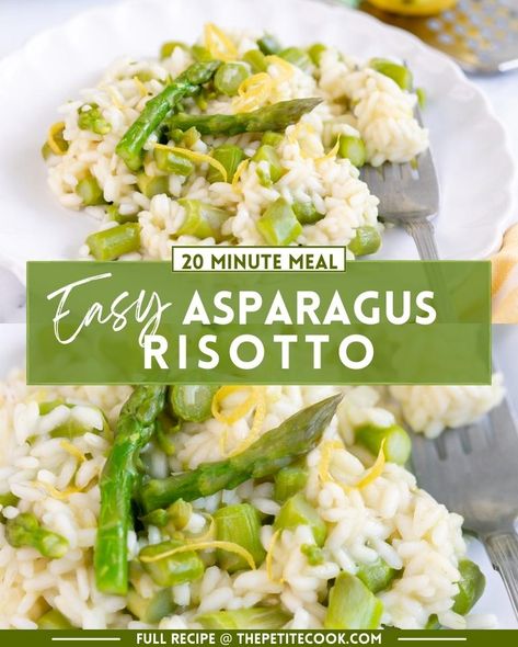 Rice And Asparagus Recipe, The Best Asparagus, Best Asparagus, Vegetarian Risotto, Risotto Recipes Easy, Asparagus Risotto, Vegan Risotto, Veggie Main Dishes, Risotto Dishes