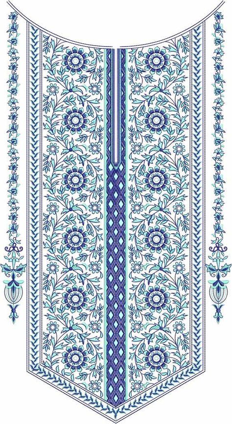 Embroidery Designs Print, Embroidery Border Designs Unique, Neck Embroidery Patterns, Embroidery Designs Neck, Embroidery Neck Patterns, Indian Embroidery Designs, Neck Embroidery Designs, Computer Embroidery Designs, Sublimacion Ideas