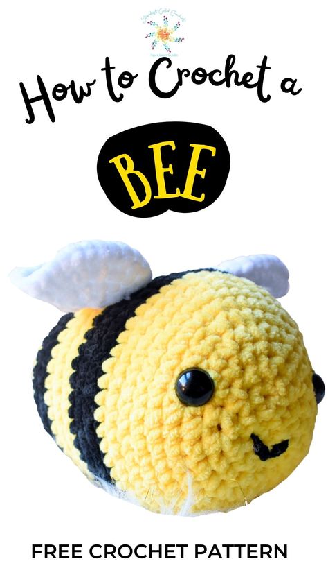 Learn how to crochet this cute amigurumi bumble bee pattern from scratch! #crochetbeepattern #crochetbumblebee #freebeepattern Chunky Yarn Bee Pattern, Crochet Honeybee Pattern, Bee Breezy Crochet Pattern, Amigurumi Bee Pattern Free, Chunky Bumble Bee Crochet, Crocheted Bumble Bee Pattern, How To Crochet A Bumble Bee, Bumble Bee Plush Crochet, How To Make A Bumble Bee Crochet