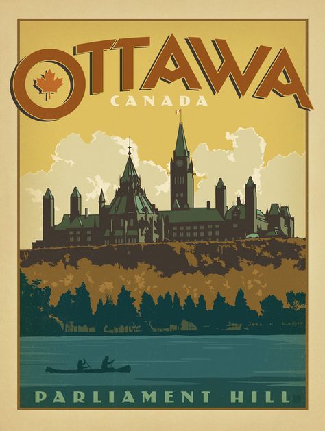 Ottawa Ottawa Travel, Posters Canada, Anderson Design Group, Postal Vintage, Hal Decor, Ottawa Canada, Retro Travel Poster, A Castle, Vintage Advertisement