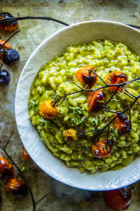 Spinach Basil Pesto Risotto | The Pioneer Woman Pesto Risotto, Filet Mignon Chorizo, Spinach Basil Pesto, Best Risotto, Roasted Cherry Tomatoes, Tasty Kitchen, Risotto Recipes, Basil Pesto, Jambalaya