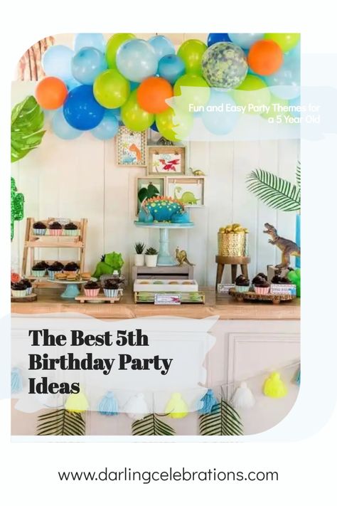 Fun 5th Birthday Party ideas to help you plan a fun themed 5th birthday party. #5thbirthdaypartyideas #5thbirthday #5thbirthdayparty #5thbirthdaythemes #5thpartythemes 5 Year Birthday Party Ideas Outdoor, 5 Year Birthday Party Game Ideas, 5th Boy Birthday Party Themes, 5 Yr Birthday Party Ideas Boys, Boys Fifth Birthday Party Ideas, 5th Bday Party Ideas Boys, Fifth Birthday Party Themes, Five Guys Birthday Party, Five Birthday Theme