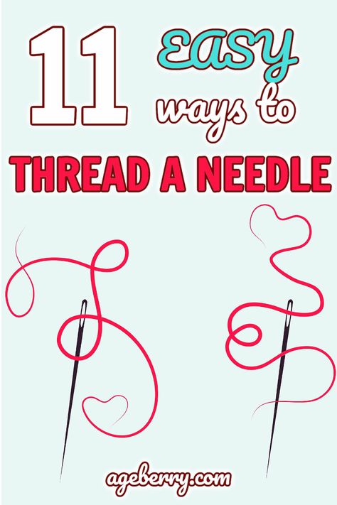 video sewing tutorial for beginner on threading a needle Sewing Knots Hand, How To Start Sewing For Beginners, Thread A Needle Easy Way To, Easy Way To Thread A Needle, Threading Needle Hacks, Threading A Needle Easy Way To, Needle Threading Hacks, How To Put Thread In Needle, Sewing By Hand For Beginners