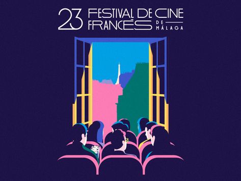 French Film Festival by Estudio Santa Rita Festival Cinema, Film Festival Poster, French Film, Festival Logo, 타이포그래피 포스터 디자인, Event Poster Design, Graphic Projects, Santa Rita, French Films