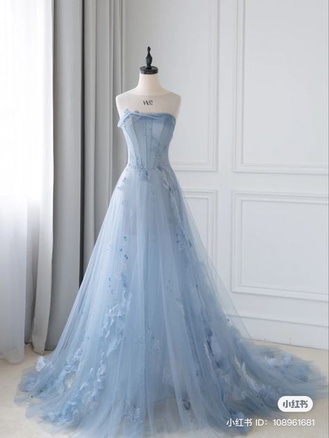 Ball Gowns Debut, Pastel Blue Ball Gown, Debut Dresses Filipino Blue, Light Blue Gowns Elegant, Light Blue Gown, Debut Gowns, Debut Dresses, Periwinkle Dress, Pretty Quinceanera Dresses