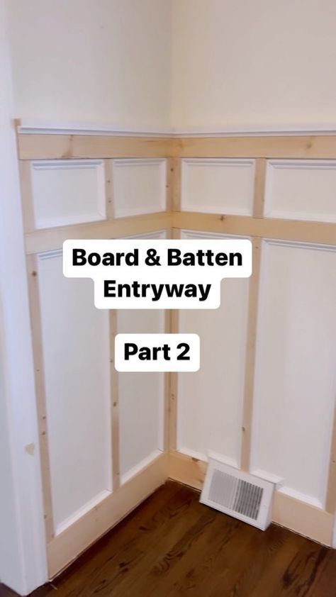 Mud Room Part 4: DIY Board and Batten with Peg Rail Top - Make it with Kate Board And Batten Mudroom Wall, Diy Corner Coffee Bar, Mudroom Build, Malm Nightstand, Corner Coffee Bar, Ikea Malm Nightstand, Malm Hack, Ikea Nightstand, Blind Corner Cabinet