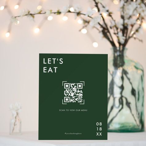 Wedding Card Crafts Qr Menu Design, Wedding Menu Sign, Scan Design, Wedding Diys, Qr Code Business Card, Digital Menu, Business Fonts, Menu Sign, Food Options