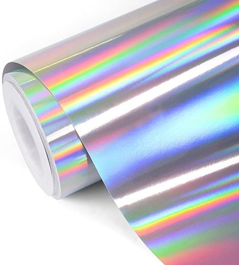 Amazon.com: TECKWRAP Glossy Rainbow Holographic Silver Chrome Vinyl 1ftx5ft Bike Garage, Holographic Paper, Wedding Hangers Personalized, Custom Clothing Labels, Rainbow Holographic, Unicorn And Glitter, Window Color, Baby Shower Stickers, Vinyl Car Stickers