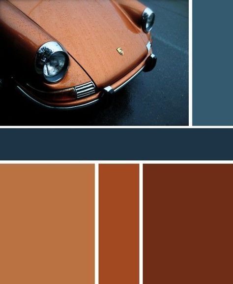 room palette with blue and rust and charcoal - Yahoo Image Search Results Brown Color Schemes, Decor Color Schemes, Kitchen Colour Schemes, Colors Schemes, Trendy Living Rooms, Room Color Schemes, Bedroom Color Schemes, Brown Living Room, Blue Color Schemes