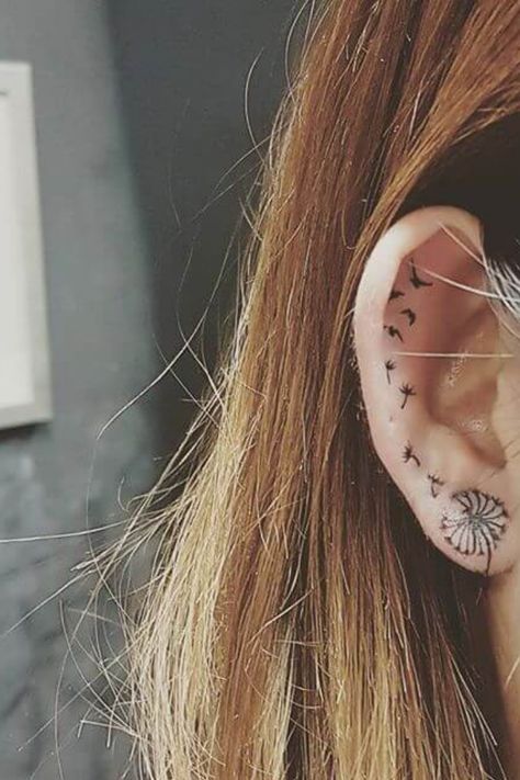 Helix is one of the top favorite tattoo areas for both men and women. The style of helix tattoo is relatively closed,… Helix Tattoo Ideas, Cartilage Tattoo, Helix Tattoo, Tattoo Areas, Helix Ear, Tattoo Bracelet, Dandelion Flower, Rose Tattoos, Cute Bracelets