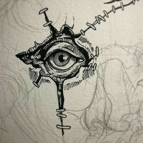 Random Ideas To Draw, Dark Art Style, East Tattoo Ideas, Eye Illustration Art, Eyes Illustration Art, Gothic Sketches, Cool Eye Drawings, Inked Illustration, Tattoos Sketches