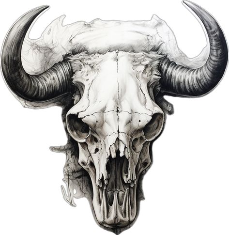 tattoo of a bull skull by release852 Black Work Tattoo Flash, Bull Art Drawing, Deer Skull Drawing, Bull Skull Tattoo, Cow Skull Tattoos, Black Work Tattoo, Bull Skull Tattoos, Full Sleeve Tattoo Design, Bull Art