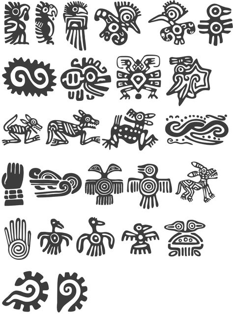 Inca Art, Aztec Symbols, Mayan Symbols, Maya Art, Aztec Culture, Muster Tattoos, Aztec Tattoo, Mayan Art, Afrique Art