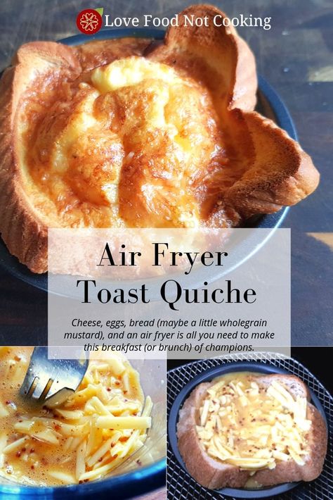 Airfryer Quiche, Air Fryer Quiche, Toast Air Fryer, Air Fryer Toast, Cheesy Toast, Convection Oven Recipes, Cooks Air Fryer, Eggs Breakfast, Airfryer Recipes