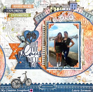 My Creative Scrapbook, 49th And Market Layouts, 49 Market, Scrapbook Gallery, Scrapbooking Layouts Travel, Green Patterns, Katie Pertiet, Scrapbook Design Layout, Travel Scrapbook Pages