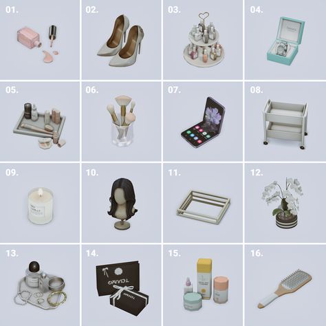 Ts4 Makeup Clutter, Sims 4 Cc Makeup Brushes, Sims 4 Cc Vanilla Furniture, Sims 4 Shoes Clutter Cc, Room Clutter Sims 4 Cc, Sims 4 House Accessories, Party Cc Sims 4, Sims 4 Cc Makeup Decor, Bedroom Clutter Sims 4 Cc