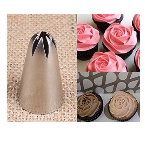 Cupcake Nozzle, Cake Nozzles, Chocolate Cake Designs, Cupcake Decorating Tips, Cake Decorating Icing, How To Make Cream, Icing Tips, Cake Decorating Piping, Cupcake Icing