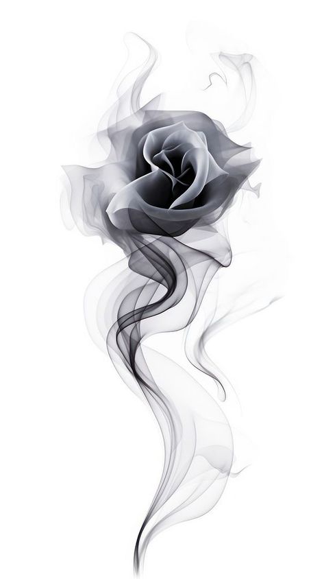 Abstract smoke rose white background creativity. | premium image by rawpixel.com Rose With Thorns Aesthetic, Smokey Flower Tattoo, Burning Rose Wallpaper, Abstract Rose Tattoo, Rose White Background, Rose With Water Drops, Flames Tattoo, Hahaha Joker, Wind Tattoo