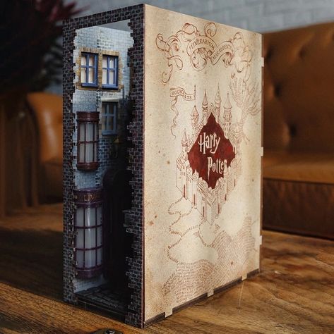 Diagon Alley Book Nook, Bookends Decor, Bookshelf Insert, Diy Bookends, Book Nook Kit, Finger Cots, Decorative Bookends, Halloween Christmas Decorations, Diagon Alley