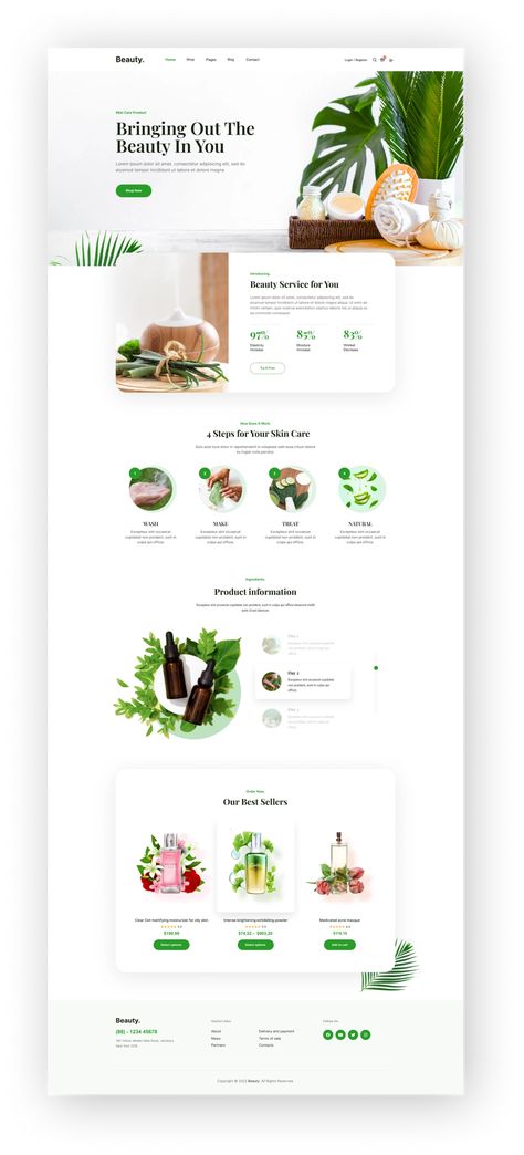 Beauty spa full website by Md Yeasin Arafat 🔥 on Dribbble Best Shopify Website Design, Campaign Website Design, Blogging Website Design, Spa Website Design Inspiration, Wellness Website Design Inspiration, Nature Website Design, Skin Care Website Design, Cosmetics Website Design, Website Design Beauty