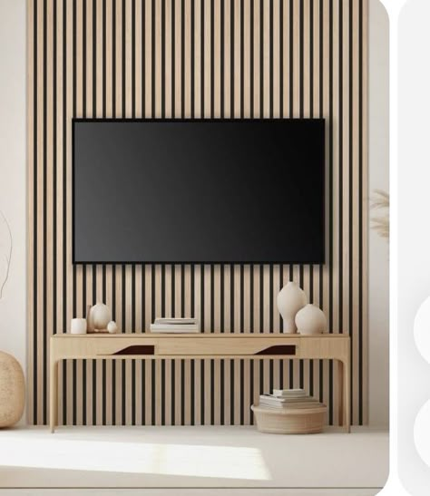 Tv Design, Deco Salon, Slat Wall, Home Cinemas, Salon Decor, Home Staging, Future House, Home Deco, Home Projects