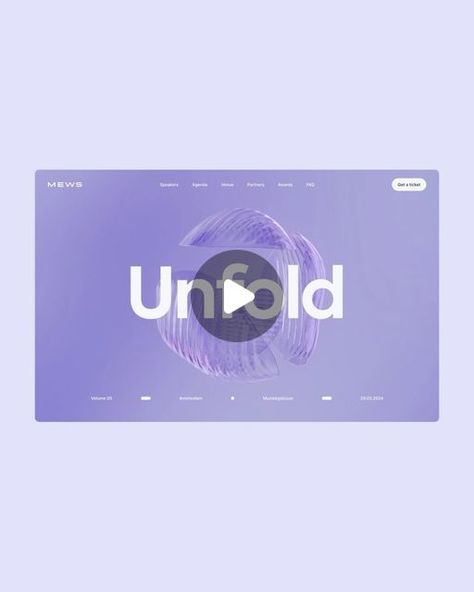 Dennis Snellenberg on Instagram: "This month Mews will host the 2024 edition of the Unfold event in Amsterdam. Together with the Mews team I created this interactive hospitality event website.  Design: @lifeatmews 3D: @tobiaspeil Development: @codebydennis  Visit it live → mewsunfold.com" 3d Web Design Website, Event Website Design, Interactive Website Design, Interactive Website, Interactive Events, Event Website, Web Design Inspiration, May 7, Interactive Design